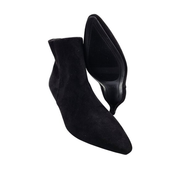 Universal Thread Black Suede Pointed Toe Ankle Boots With Kitten Heel Size 8 - Picture 10 of 10
